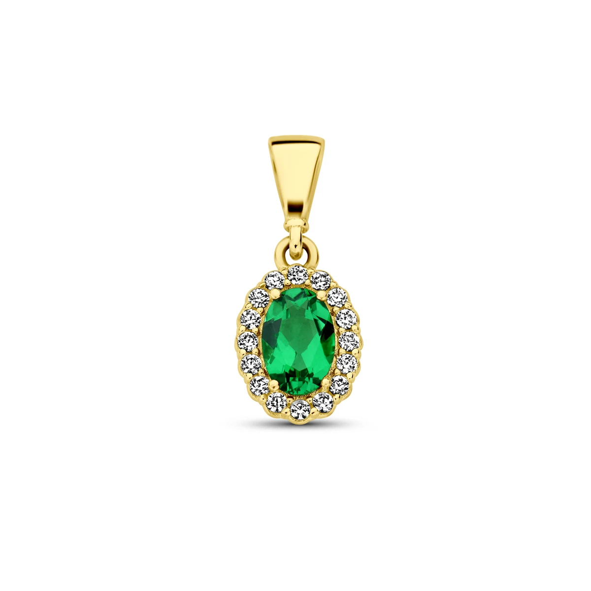 hanger met geboortesteen zirkonia 14K geelgoud