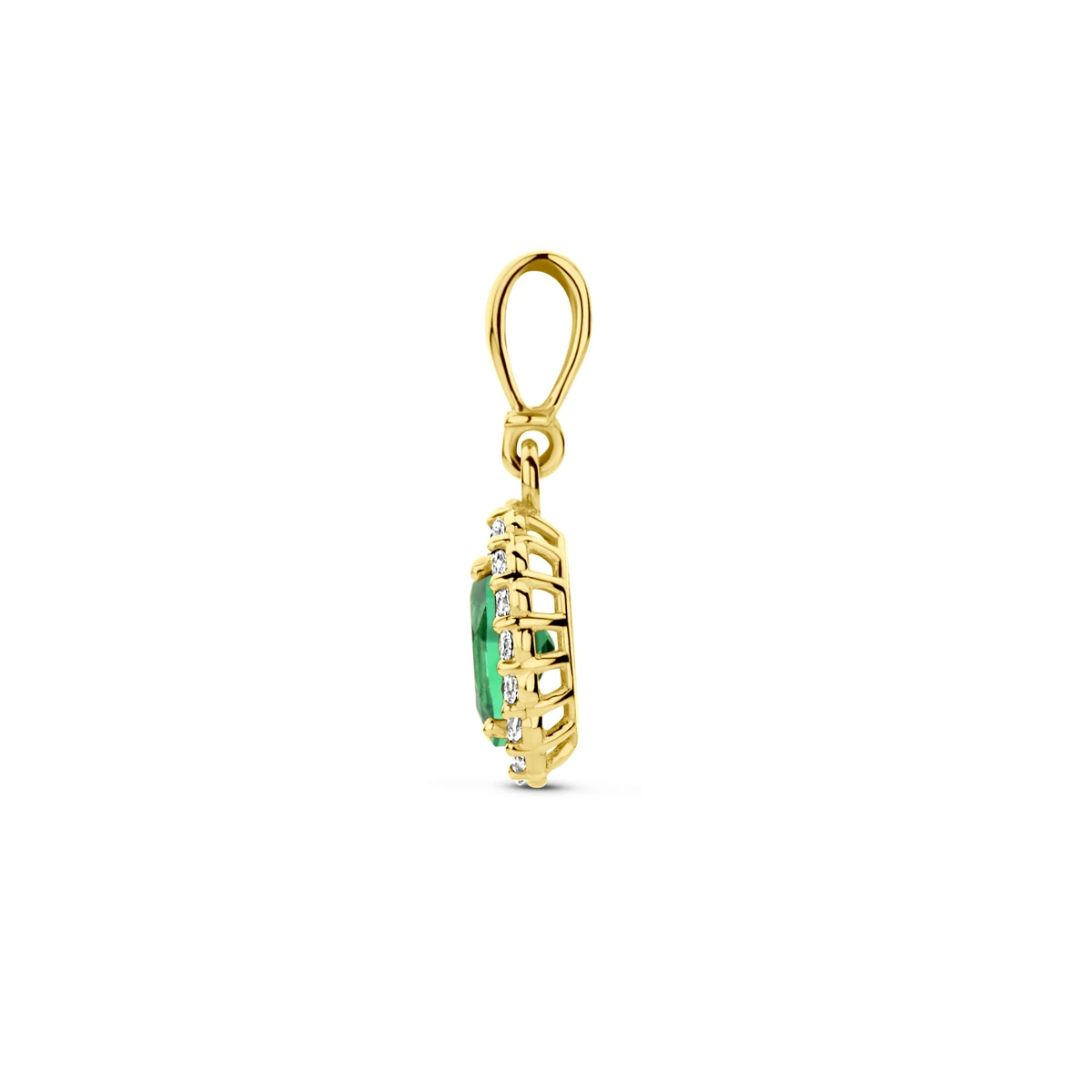 hanger met geboortesteen zirkonia 14K geelgoud