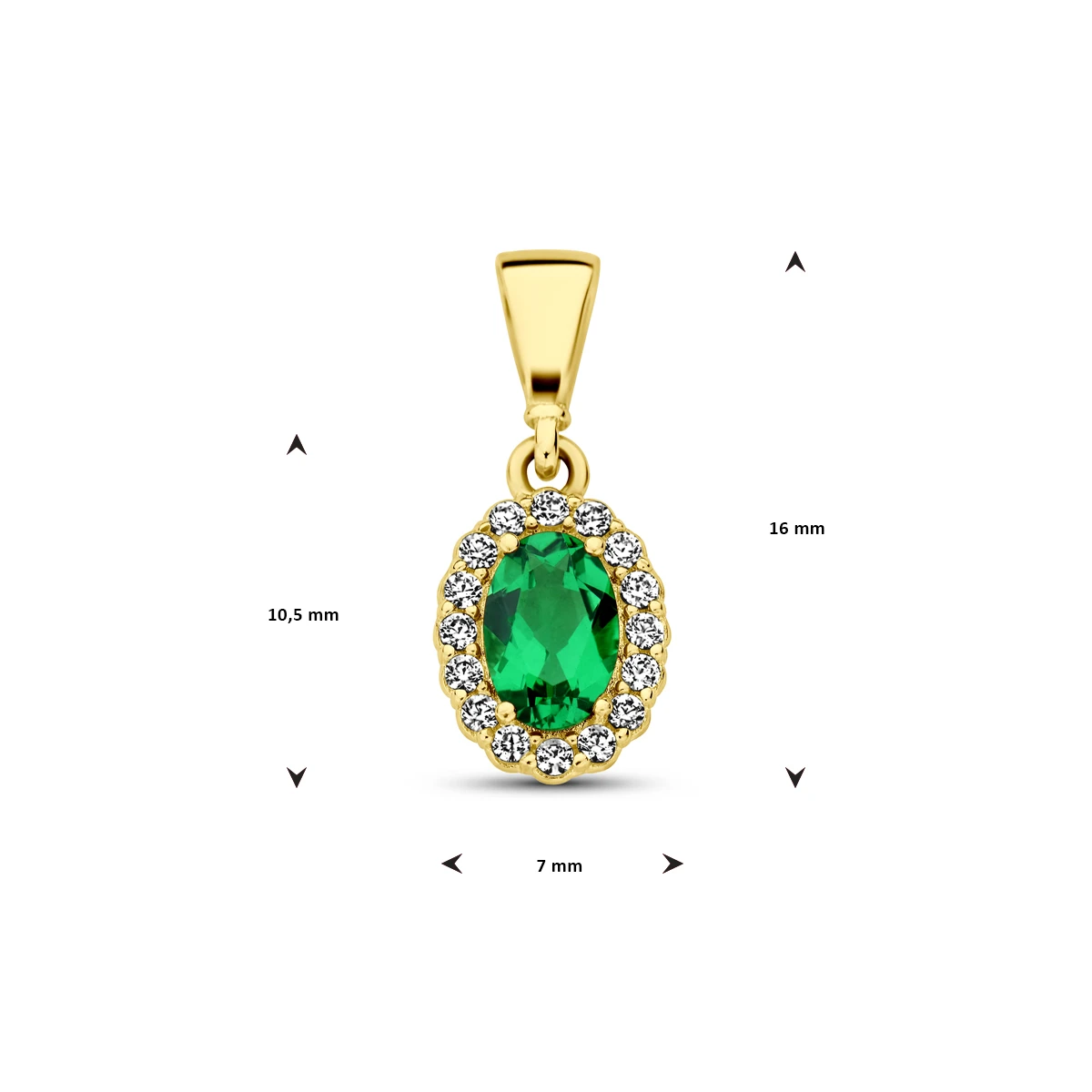 hanger met geboortesteen zirkonia 14K geelgoud