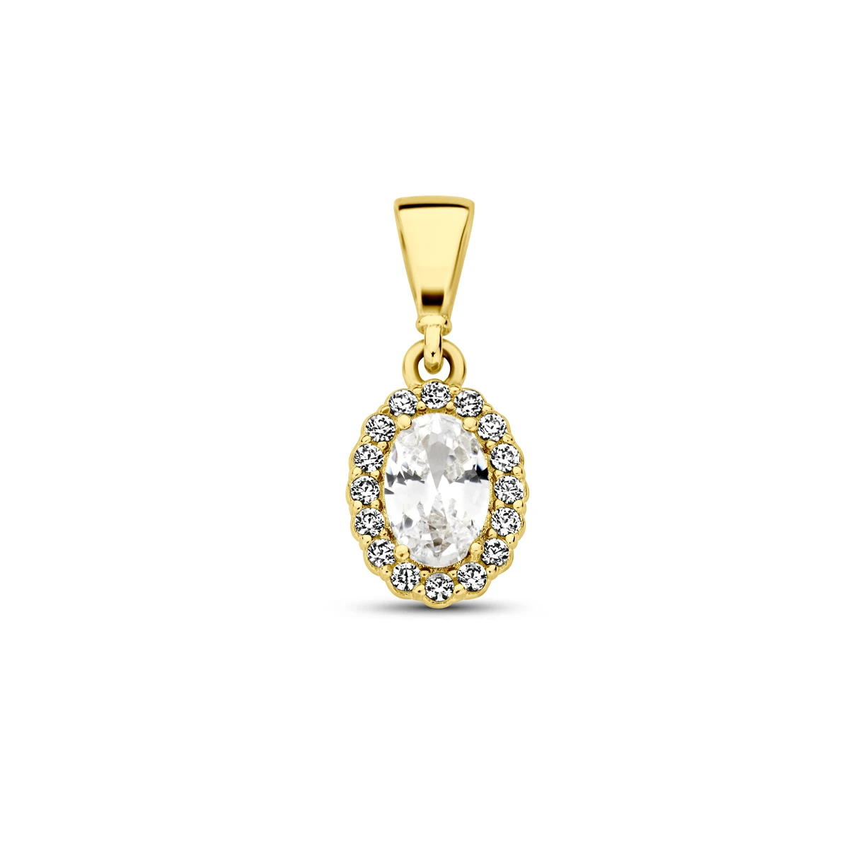 hanger met geboortesteen zirkonia 14K geelgoud
