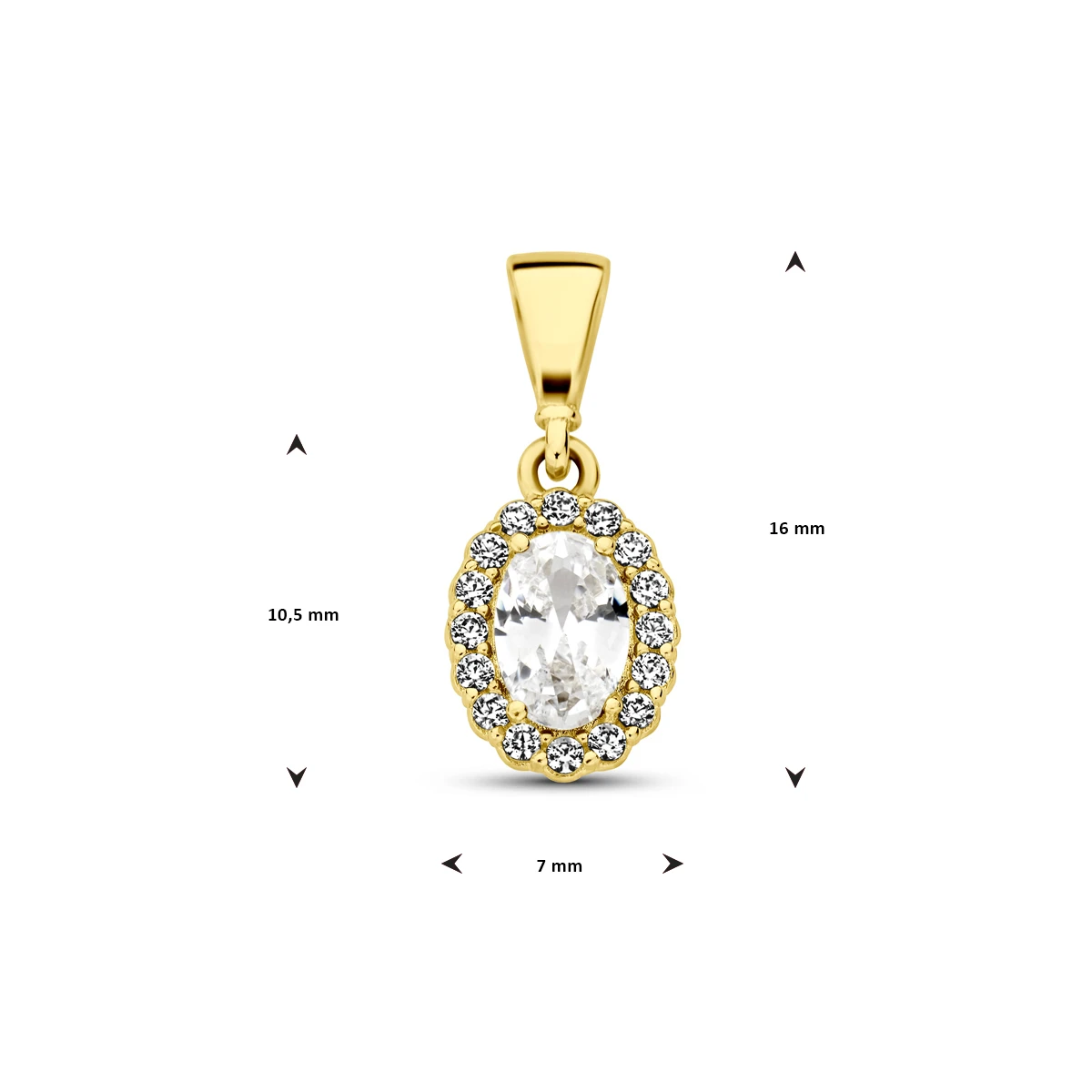 hanger met geboortesteen zirkonia 14K geelgoud