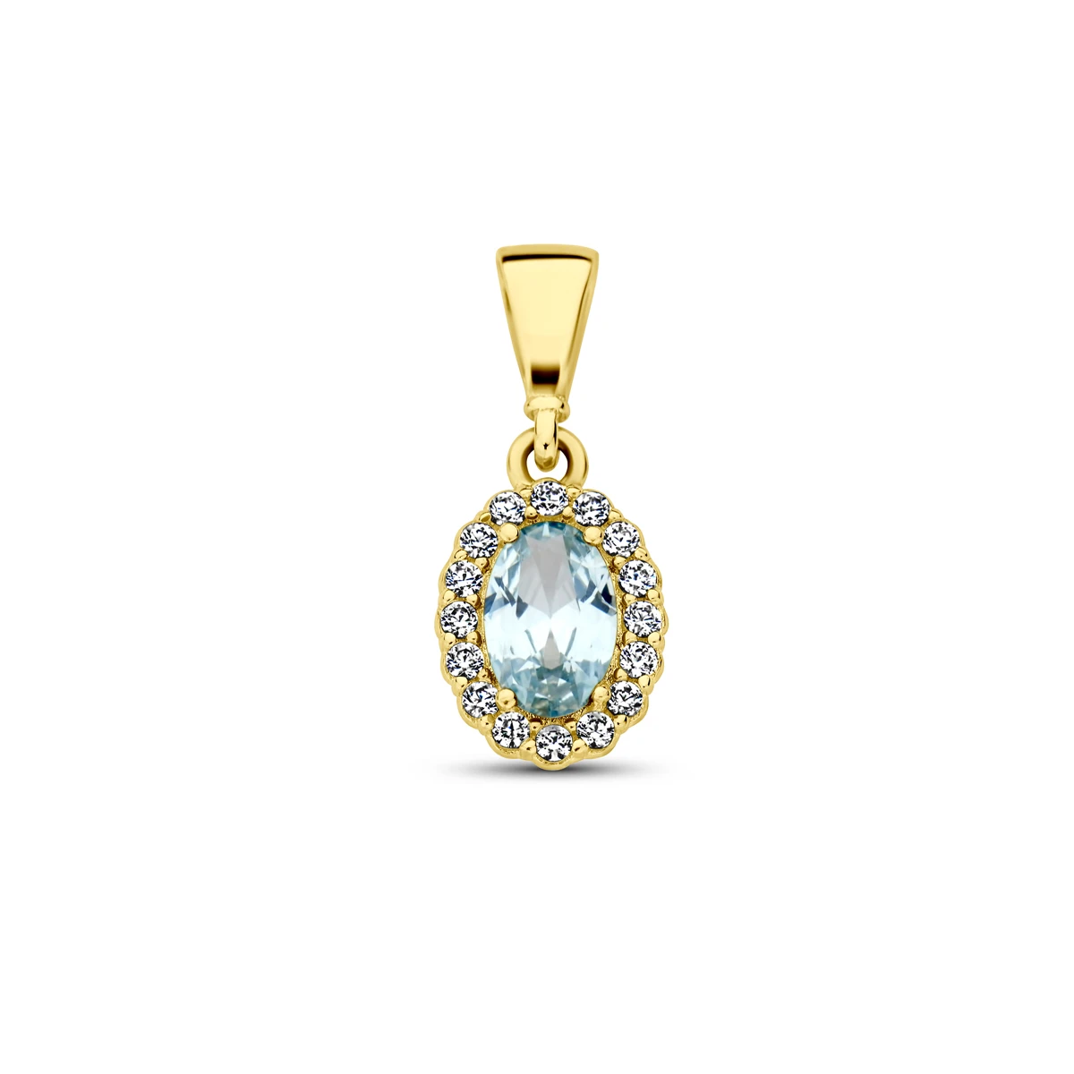 hanger met geboortesteen zirkonia 14K geelgoud