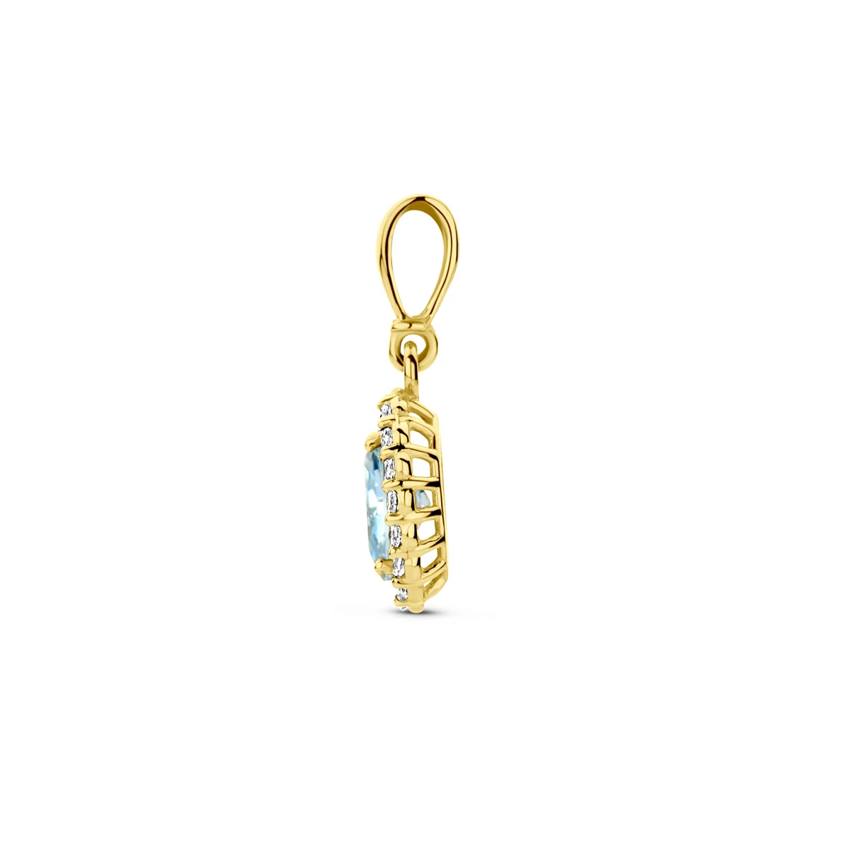 hanger met geboortesteen zirkonia 14K geelgoud
