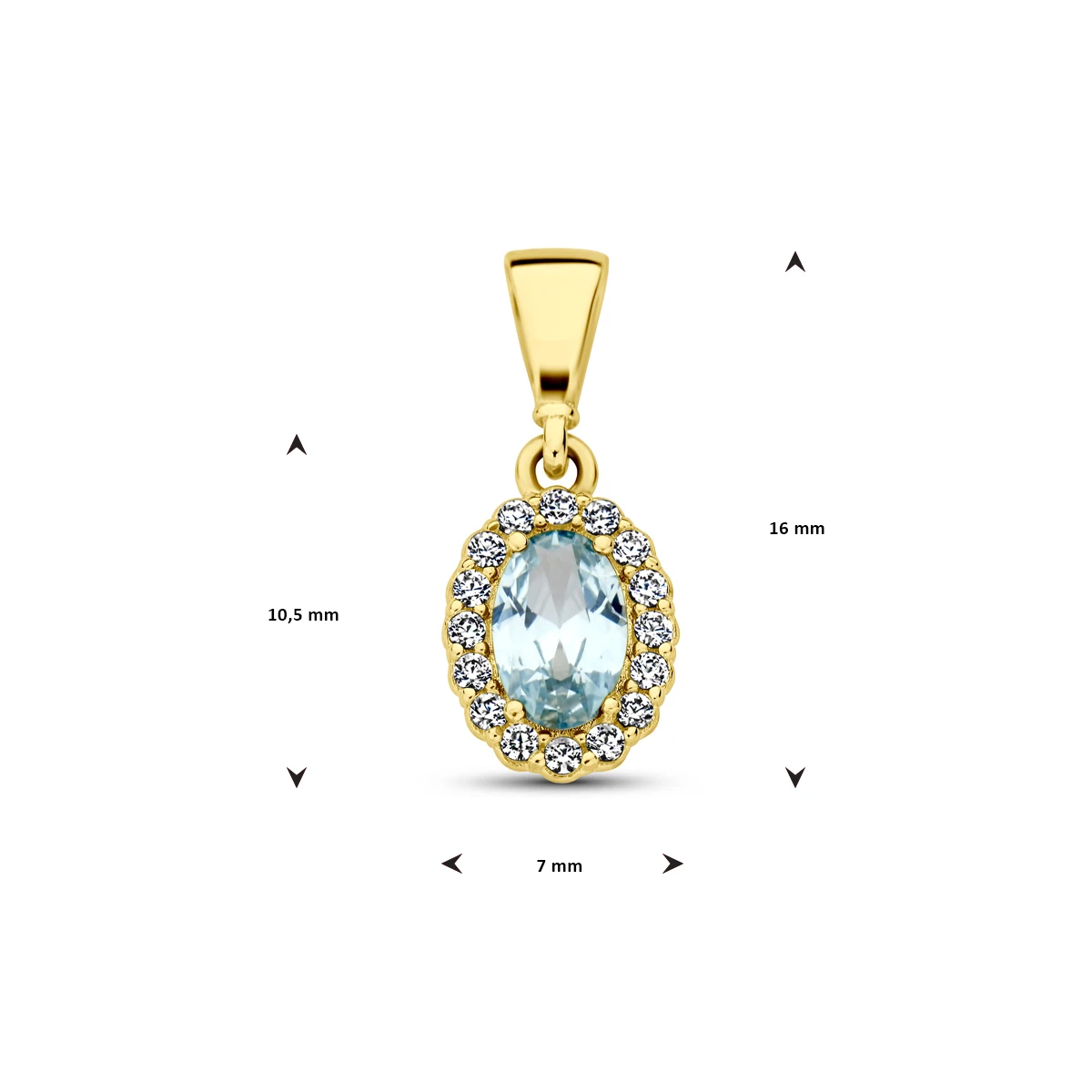 hanger met geboortesteen zirkonia 14K geelgoud
