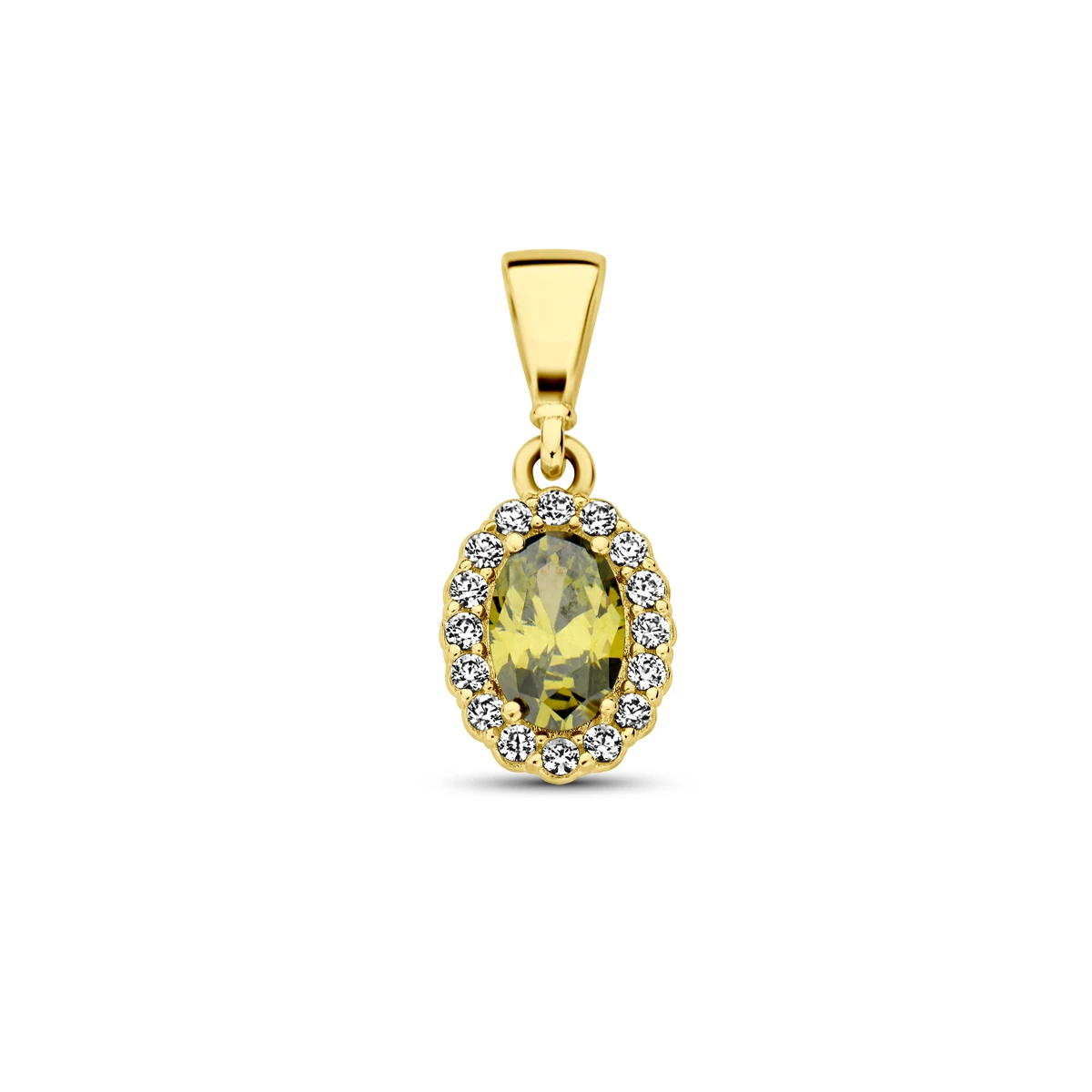 hanger met geboortesteen zirkonia 14K geelgoud
