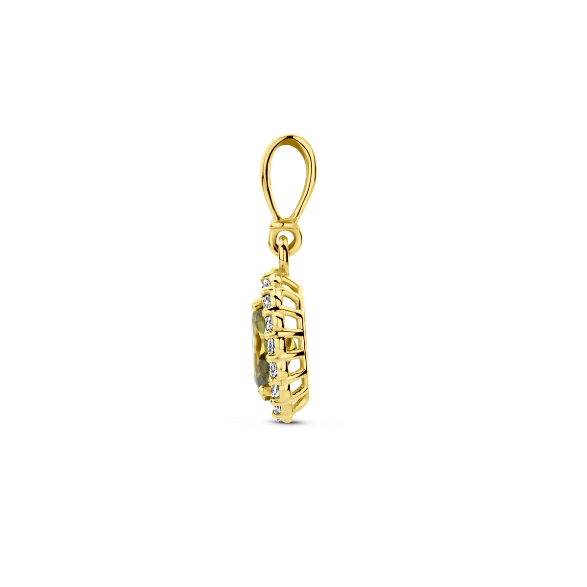 hanger met geboortesteen zirkonia 14K geelgoud