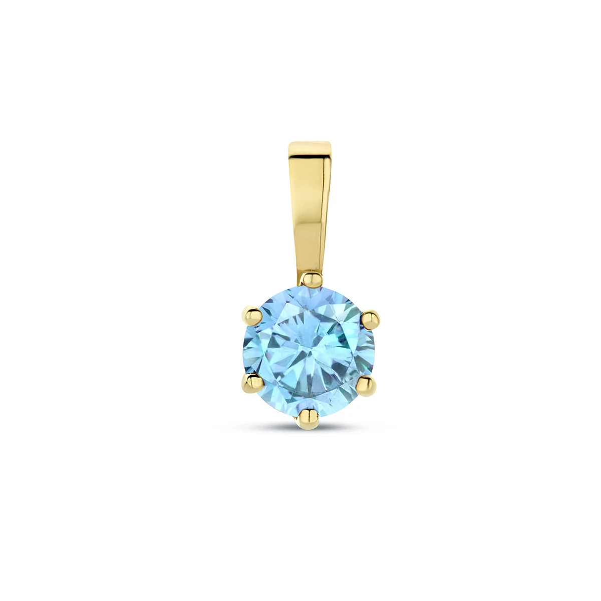 hanger met geboortesteen zirkonia 9 mm 14K geelgoud