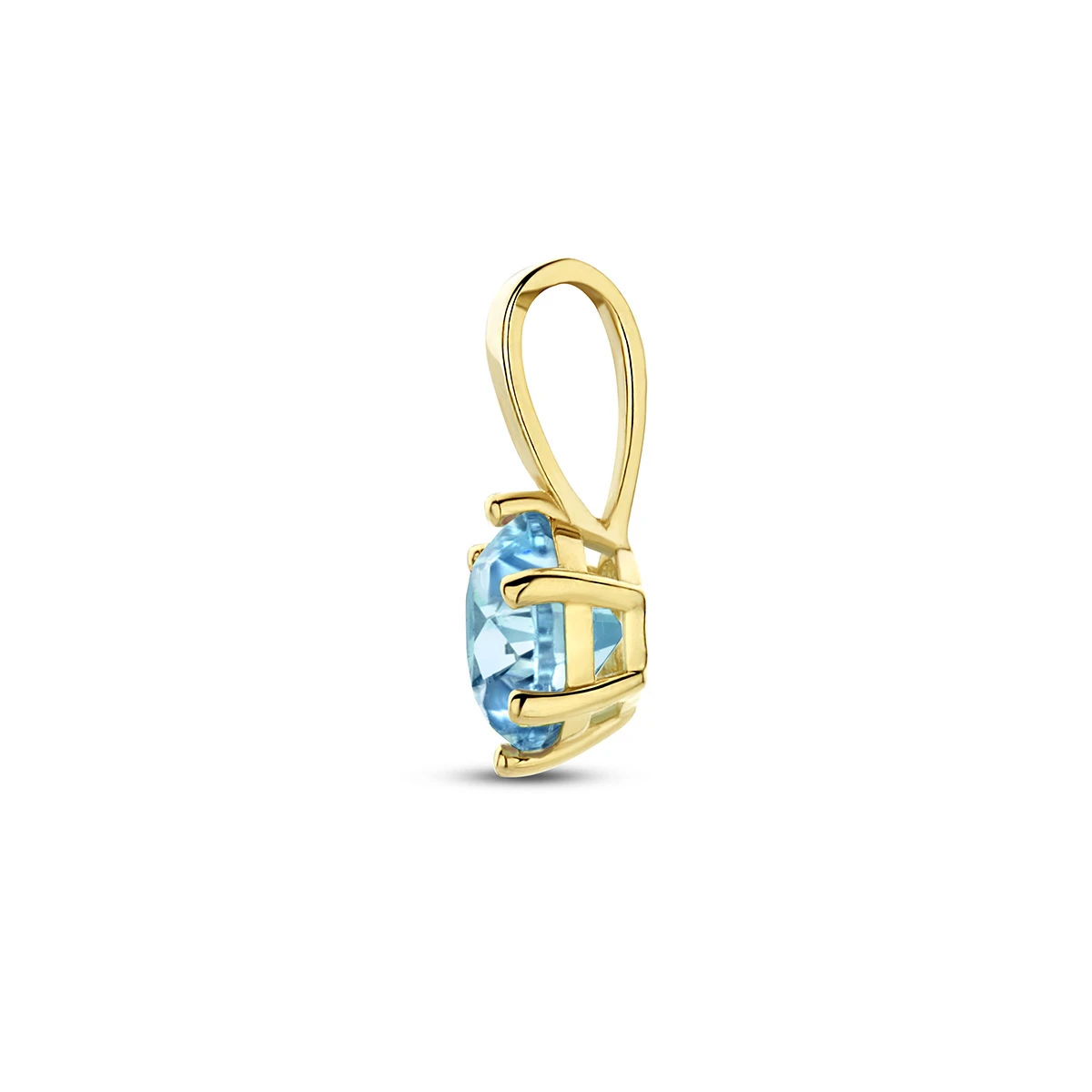 hanger met geboortesteen zirkonia 9 mm 14K geelgoud
