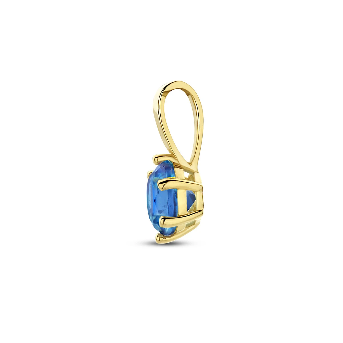 hanger met geboortesteen zirkonia 9 mm 14K geelgoud