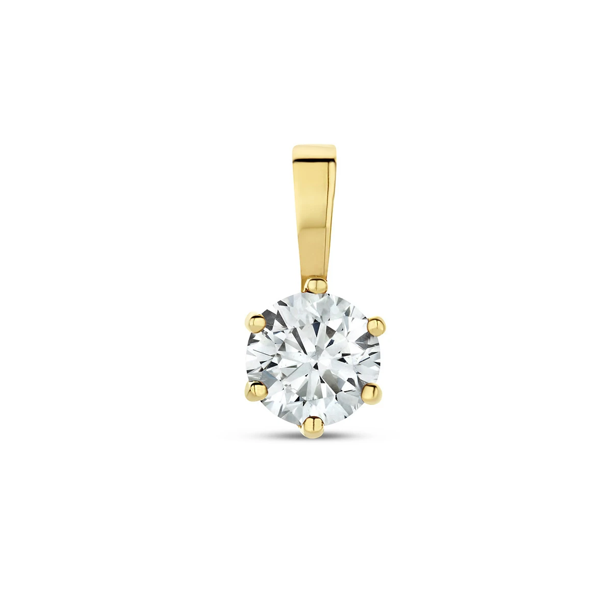 hanger met geboortesteen zirkonia 9 mm 14K geelgoud