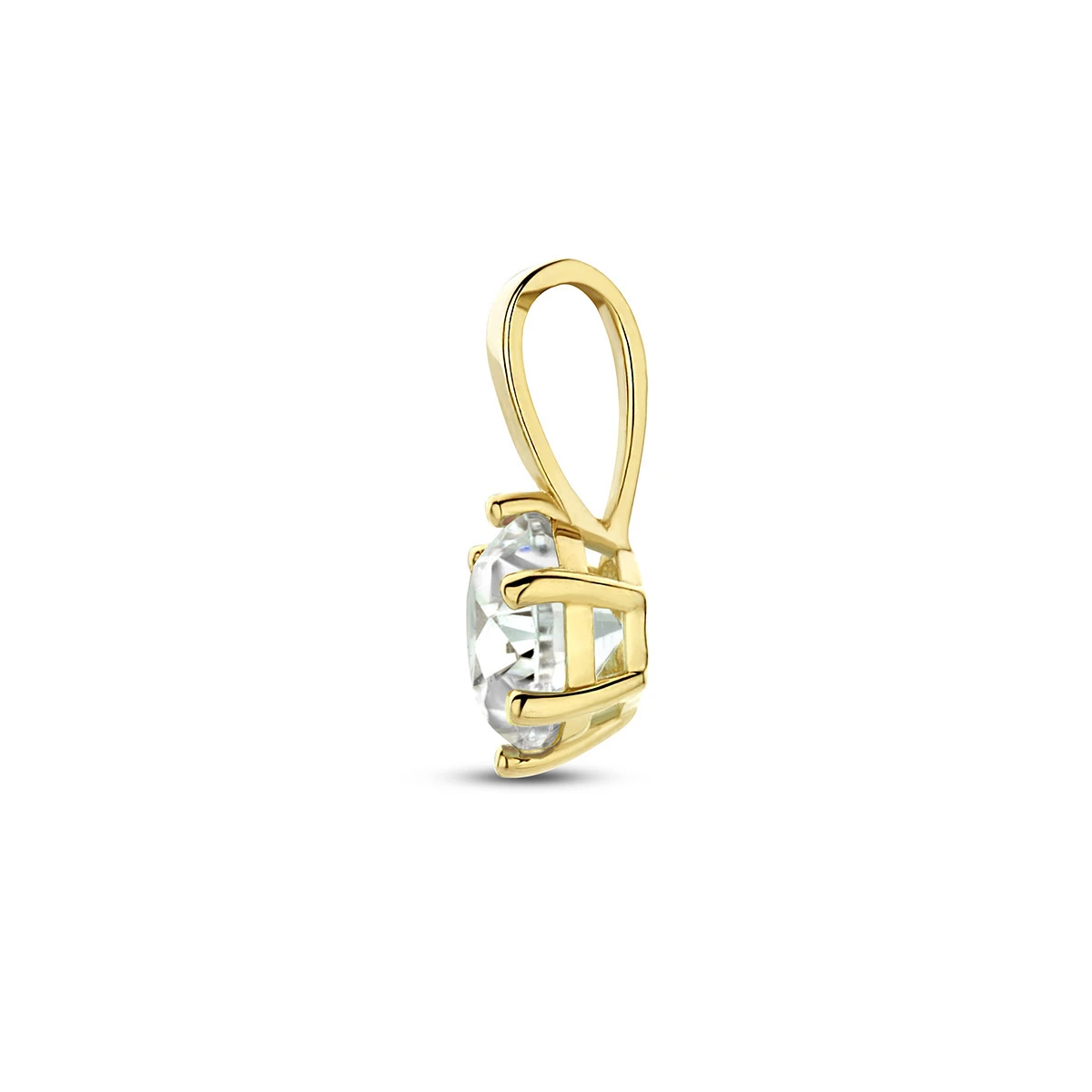 hanger met geboortesteen zirkonia 9 mm 14K geelgoud