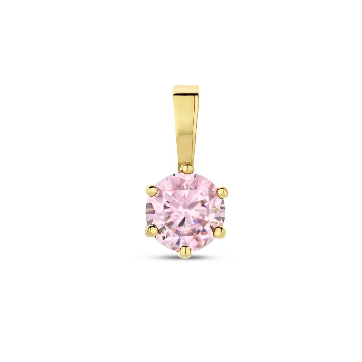 hanger met geboortesteen zirkonia 9 mm 14K geelgoud
