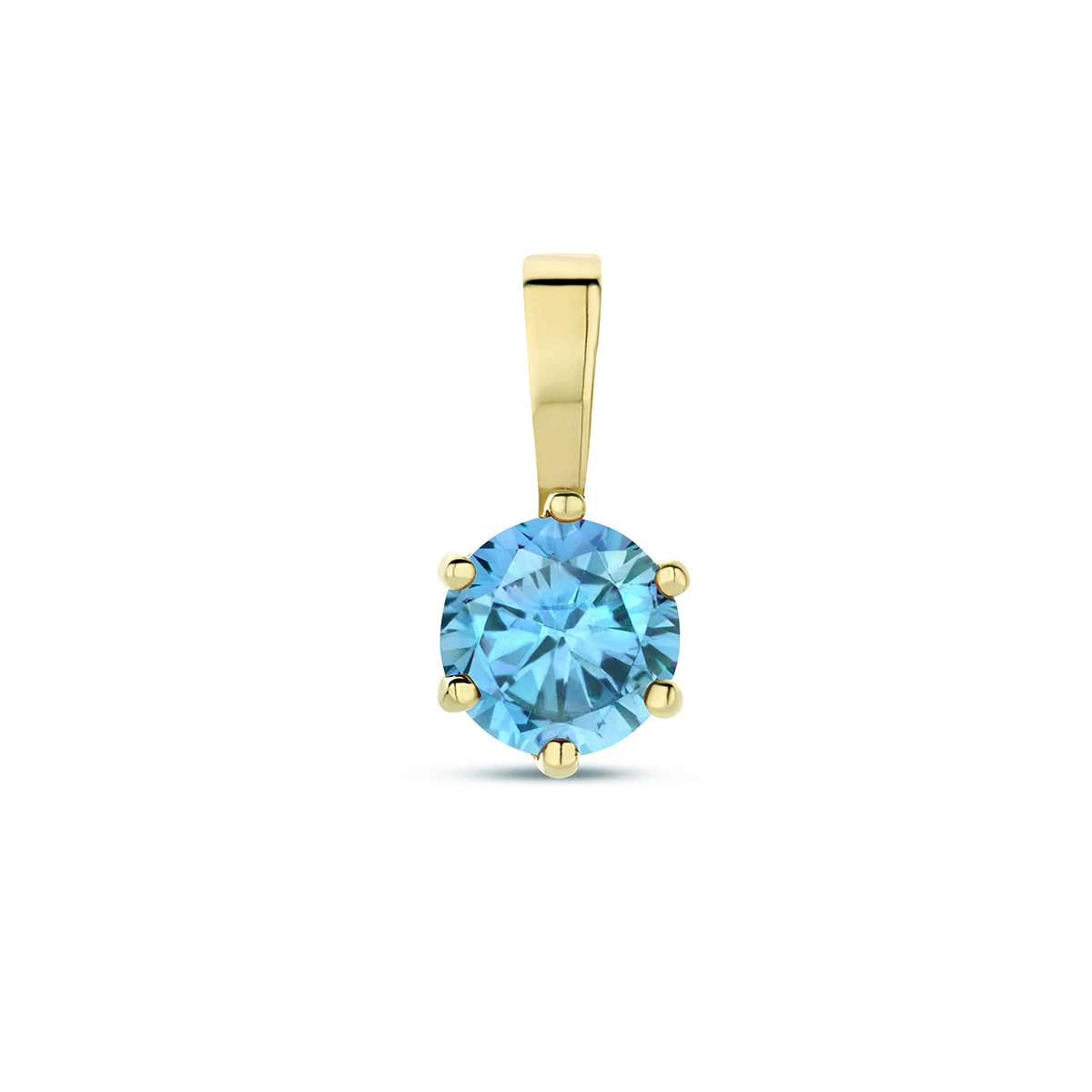 hanger met geboortesteen zirkonia 9 mm 14K geelgoud