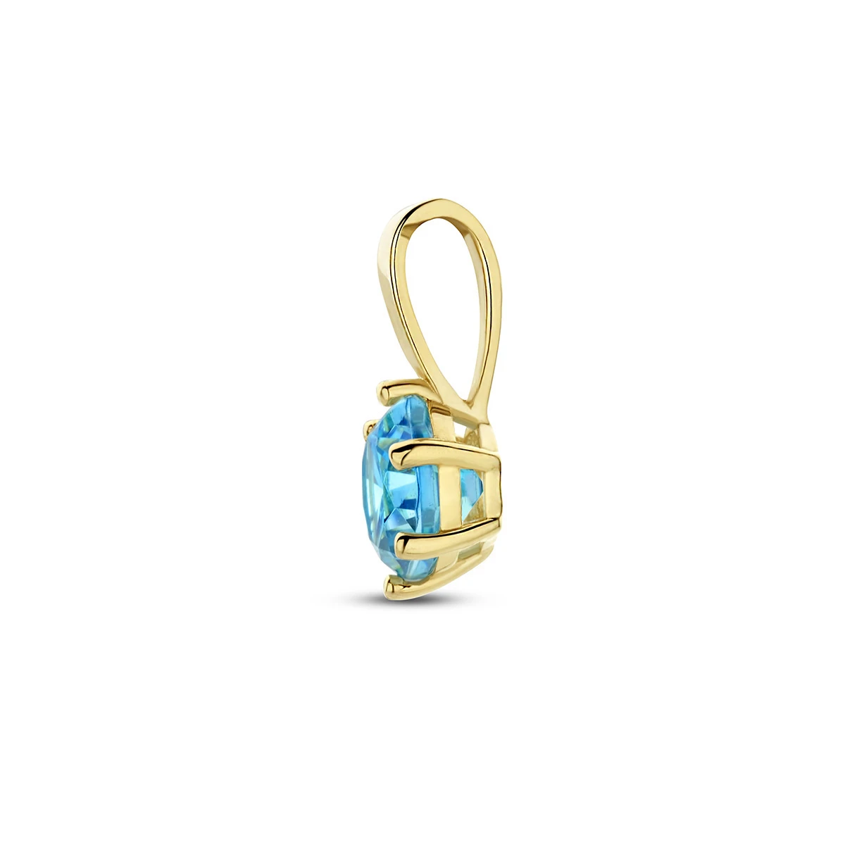 hanger met geboortesteen zirkonia 9 mm 14K geelgoud