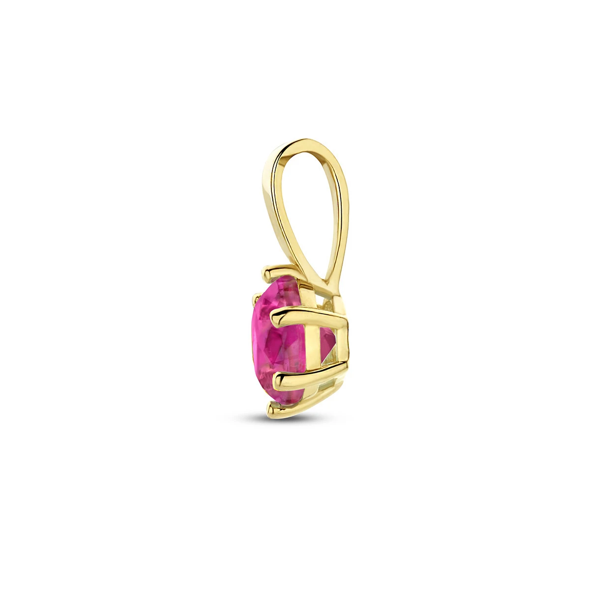 hanger met geboortesteen zirkonia 9 mm 14K geelgoud