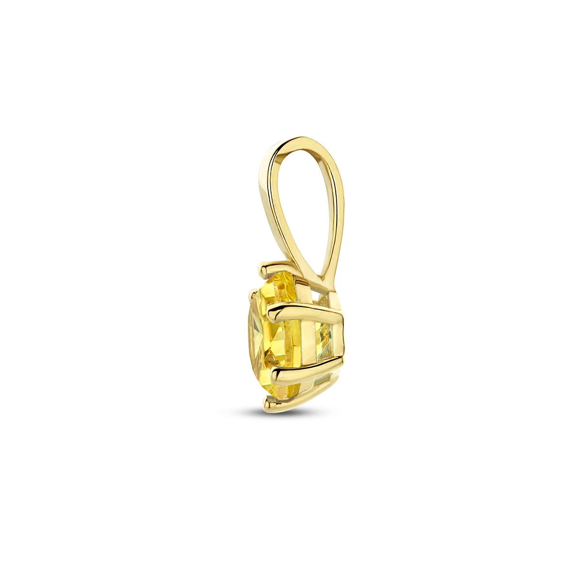 hanger met geboortesteen zirkonia 9 mm 14K geelgoud