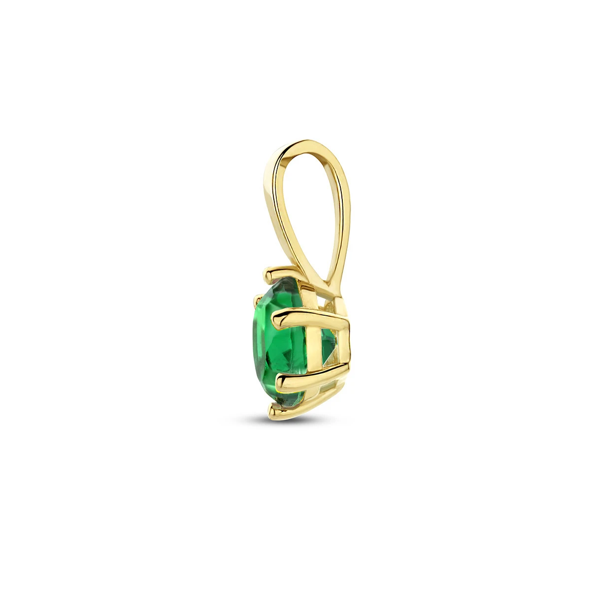 hanger met geboortesteen zirkonia 9 mm 14K geelgoud