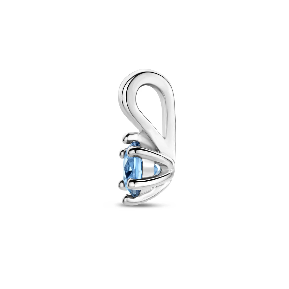 hanger met synth. geboortesteen 10 mm zilver gerhodineerd