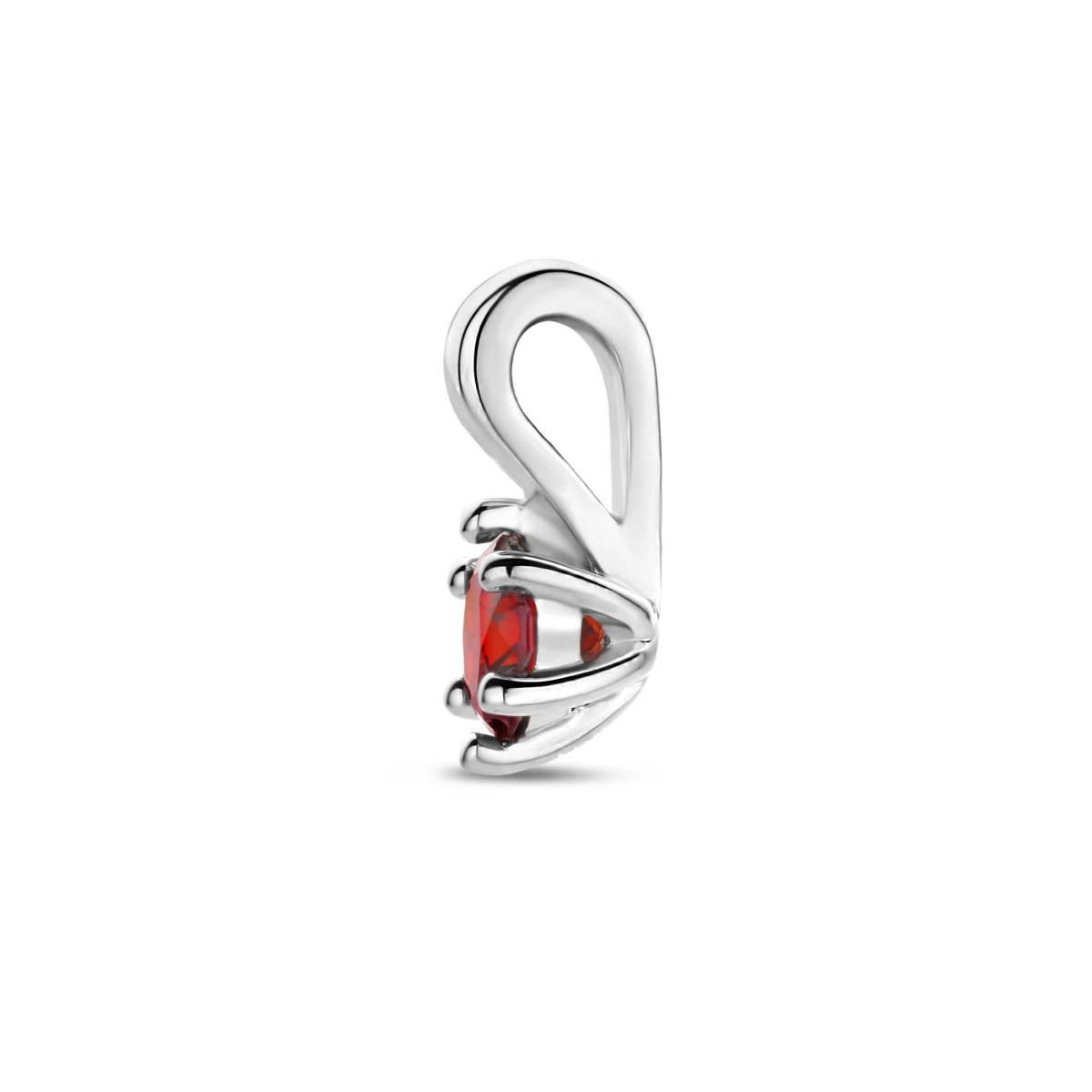 hanger met synth. geboortesteen 10 mm zilver gerhodineerd