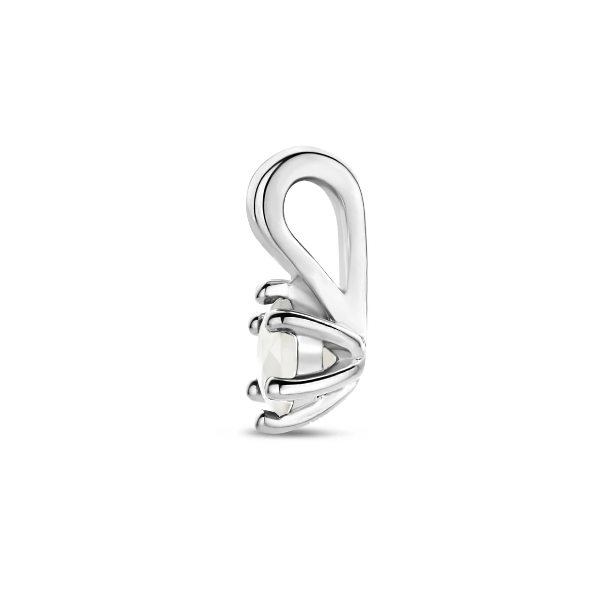 hanger met synth. geboortesteen 10 mm zilver gerhodineerd