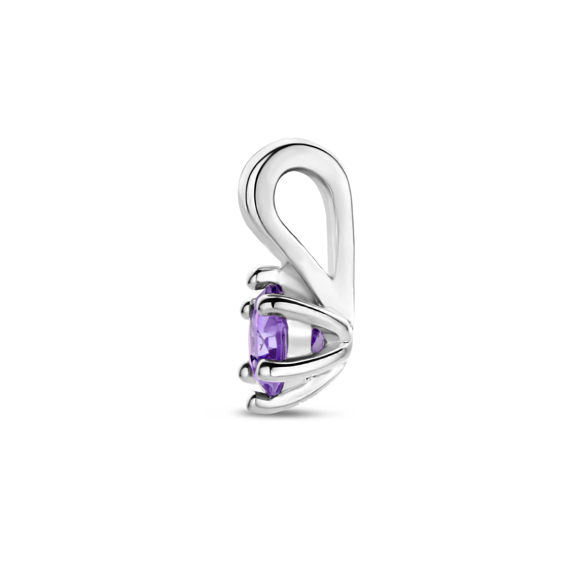 hanger met synth. geboortesteen 10 mm zilver gerhodineerd