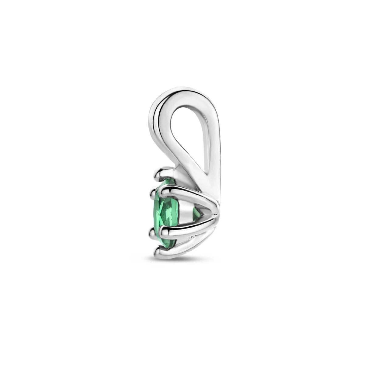 hanger met synth. geboortesteen 10 mm zilver gerhodineerd