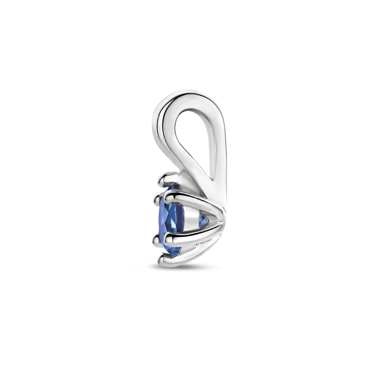 hanger met synth. geboortesteen 10 mm zilver gerhodineerd