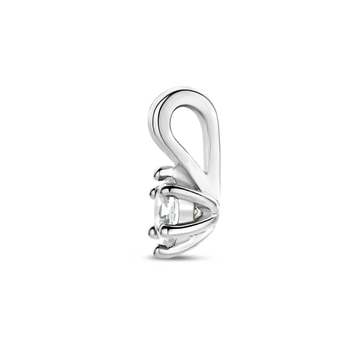 hanger met synth. geboortesteen 10 mm zilver gerhodineerd