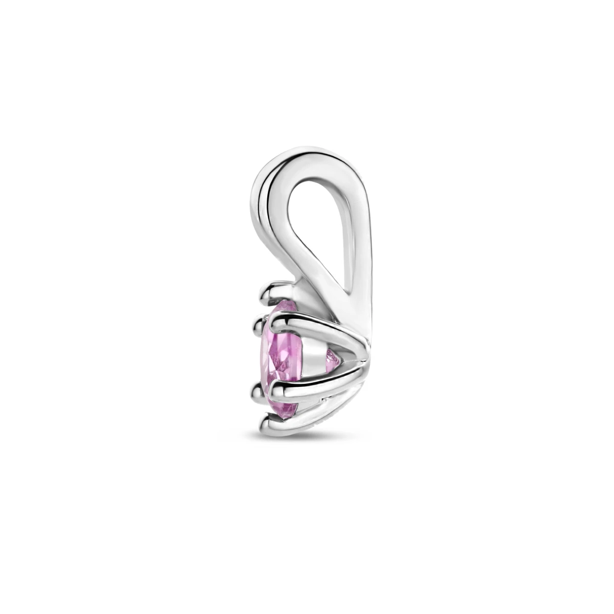 hanger met synth. geboortesteen 10 mm zilver gerhodineerd