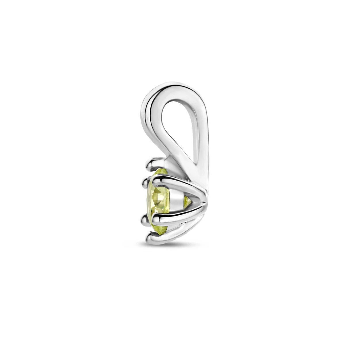 hanger met synth. geboortesteen 10 mm zilver gerhodineerd