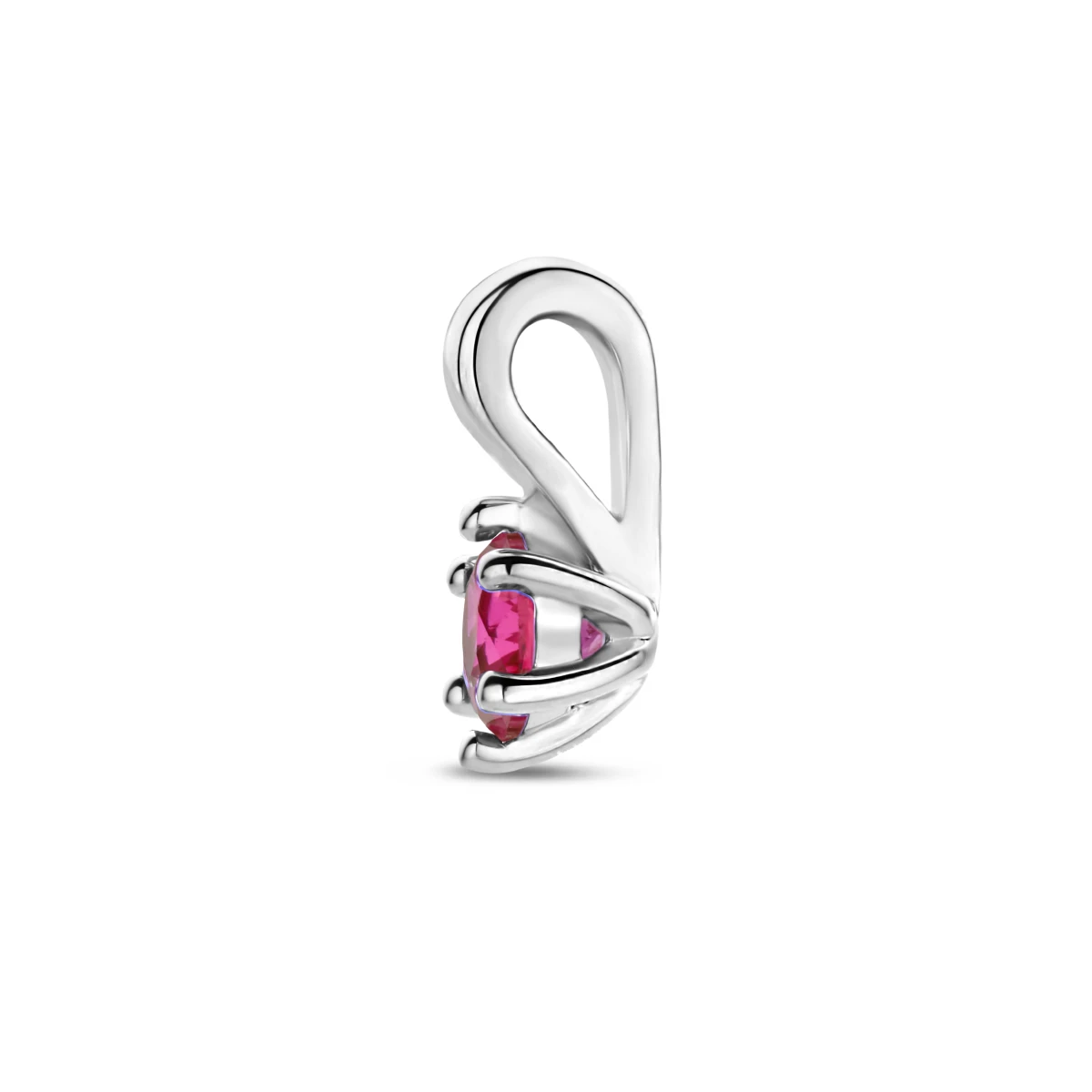 hanger met synth. geboortesteen 10 mm zilver gerhodineerd