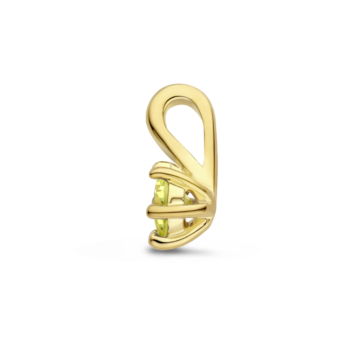 hanger met synth. geboortesteen 10 mm zilver verguld (geel)