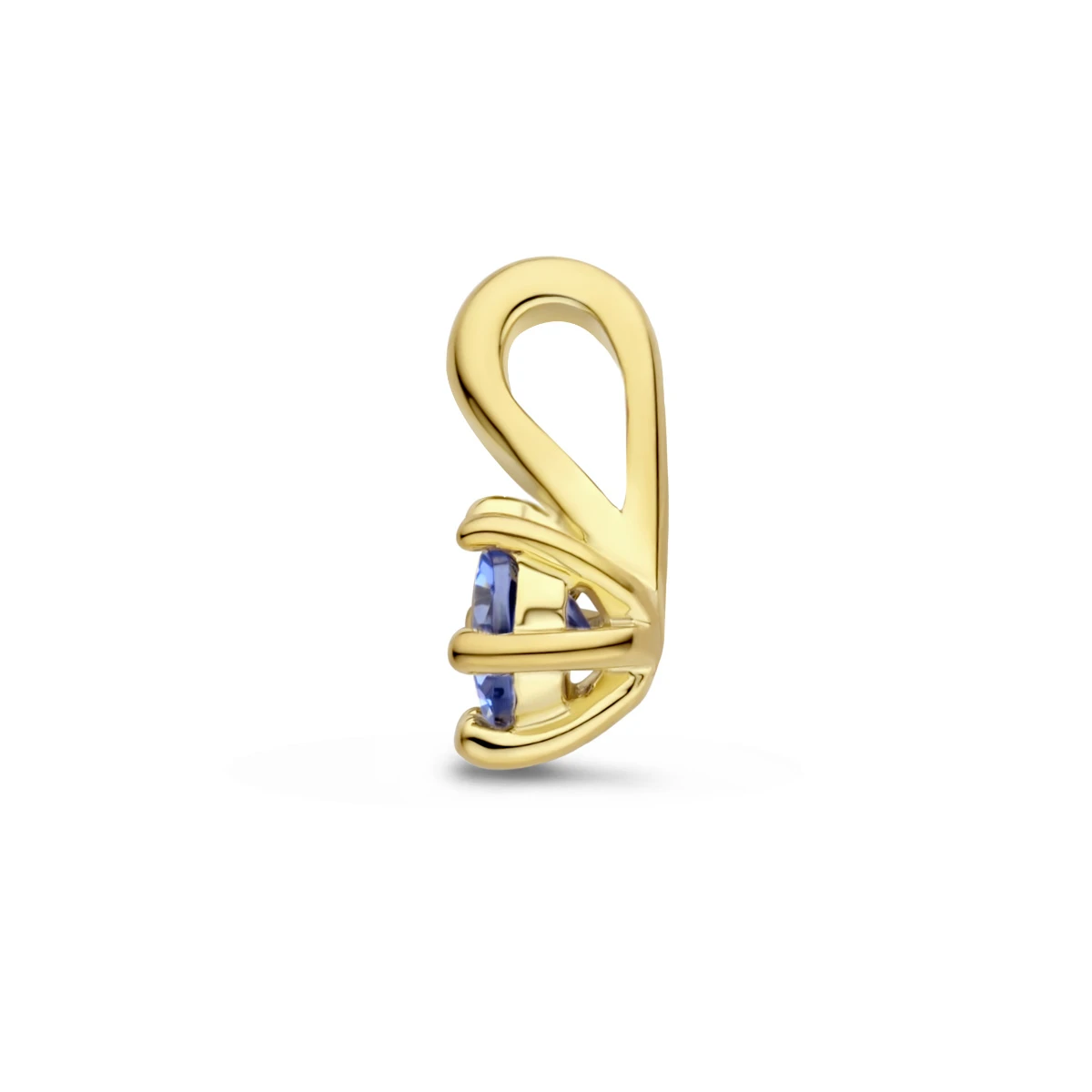 hanger met synth. geboortesteen 10 mm zilver verguld (geel)