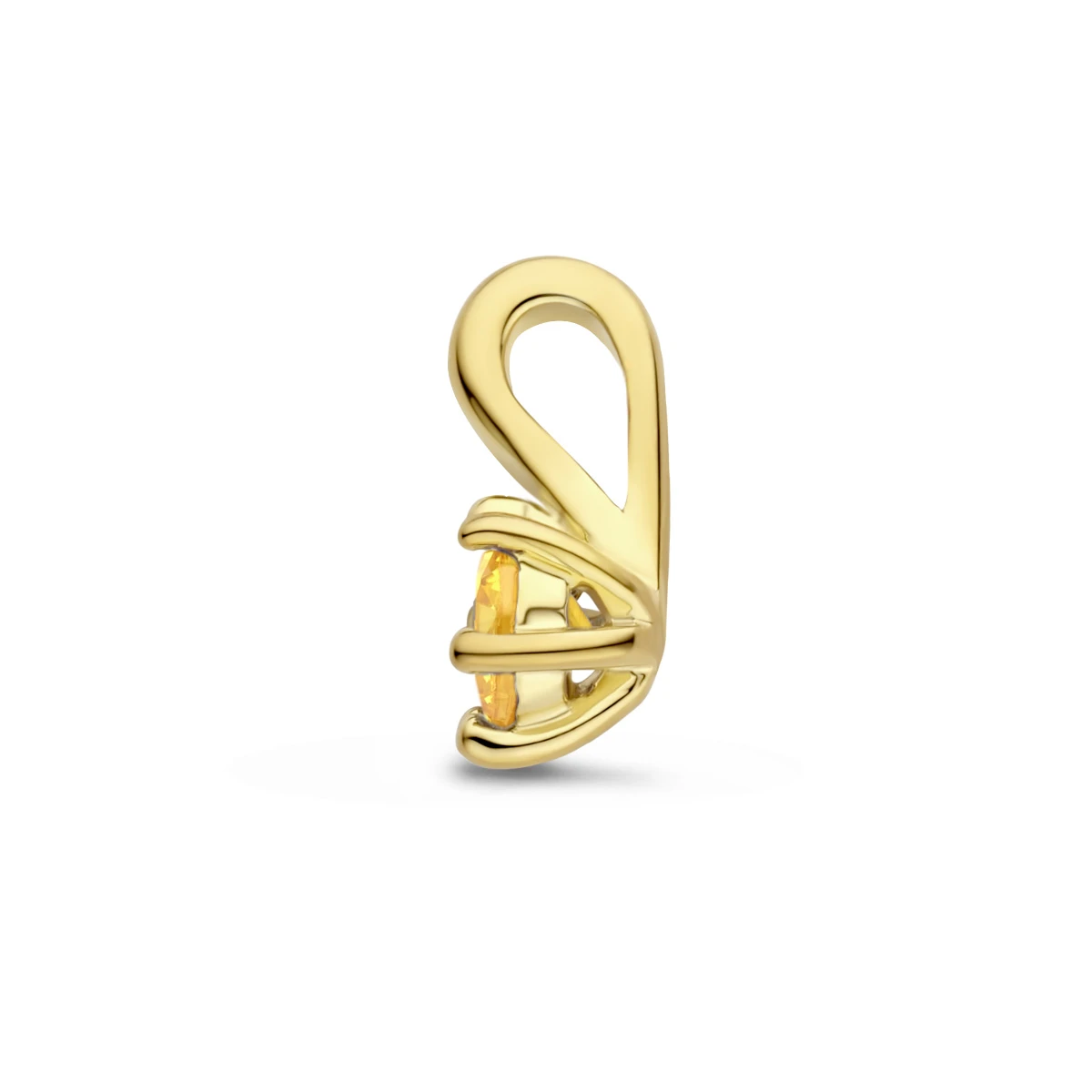 hanger met synth. geboortesteen 10 mm zilver verguld (geel)