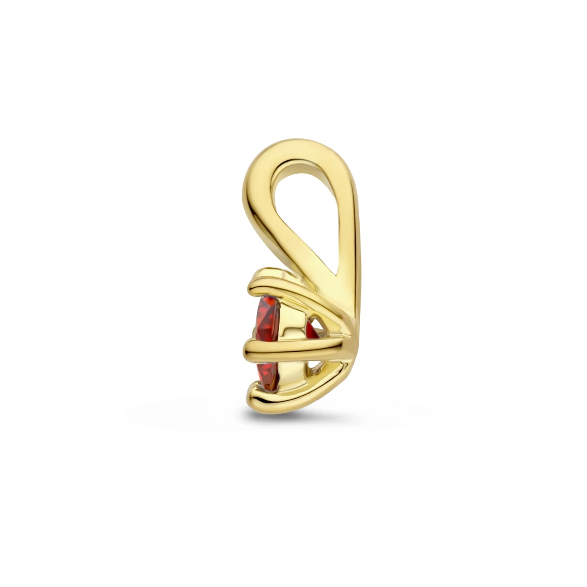hanger met synth. geboortesteen 10 mm zilver verguld (geel)