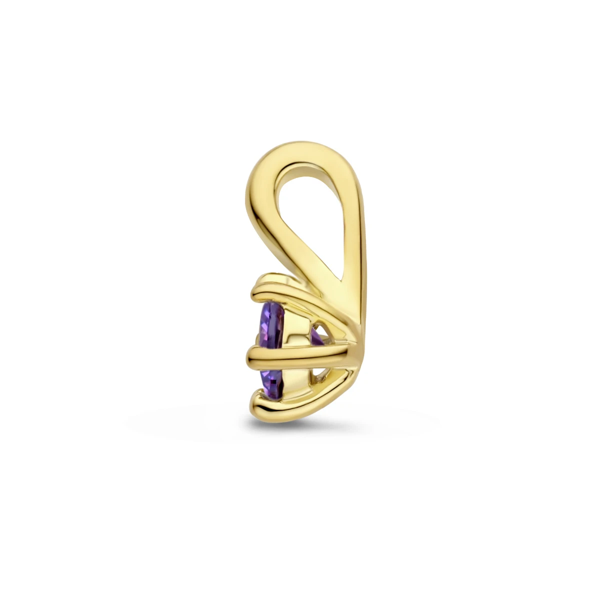 hanger met synth. geboortesteen 10 mm zilver verguld (geel)