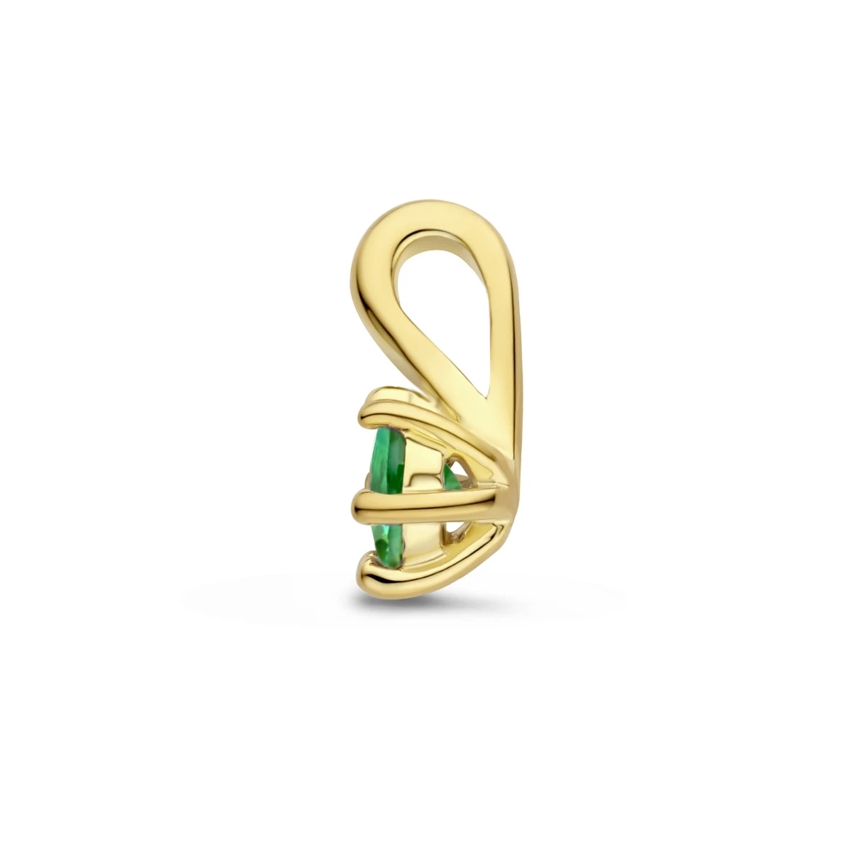 hanger met synth. geboortesteen 10 mm zilver verguld (geel)