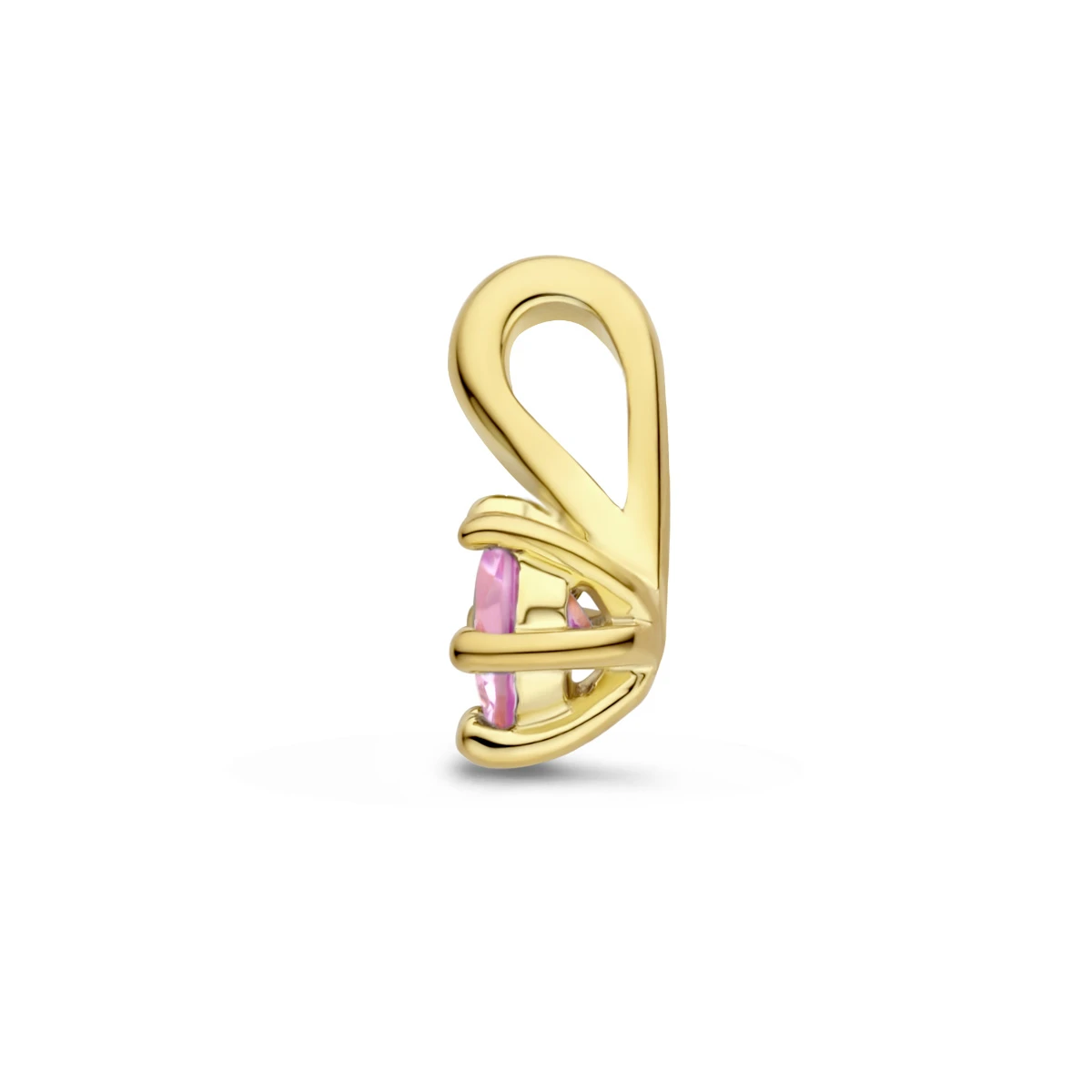 hanger met synth. geboortesteen 10 mm zilver verguld (geel)