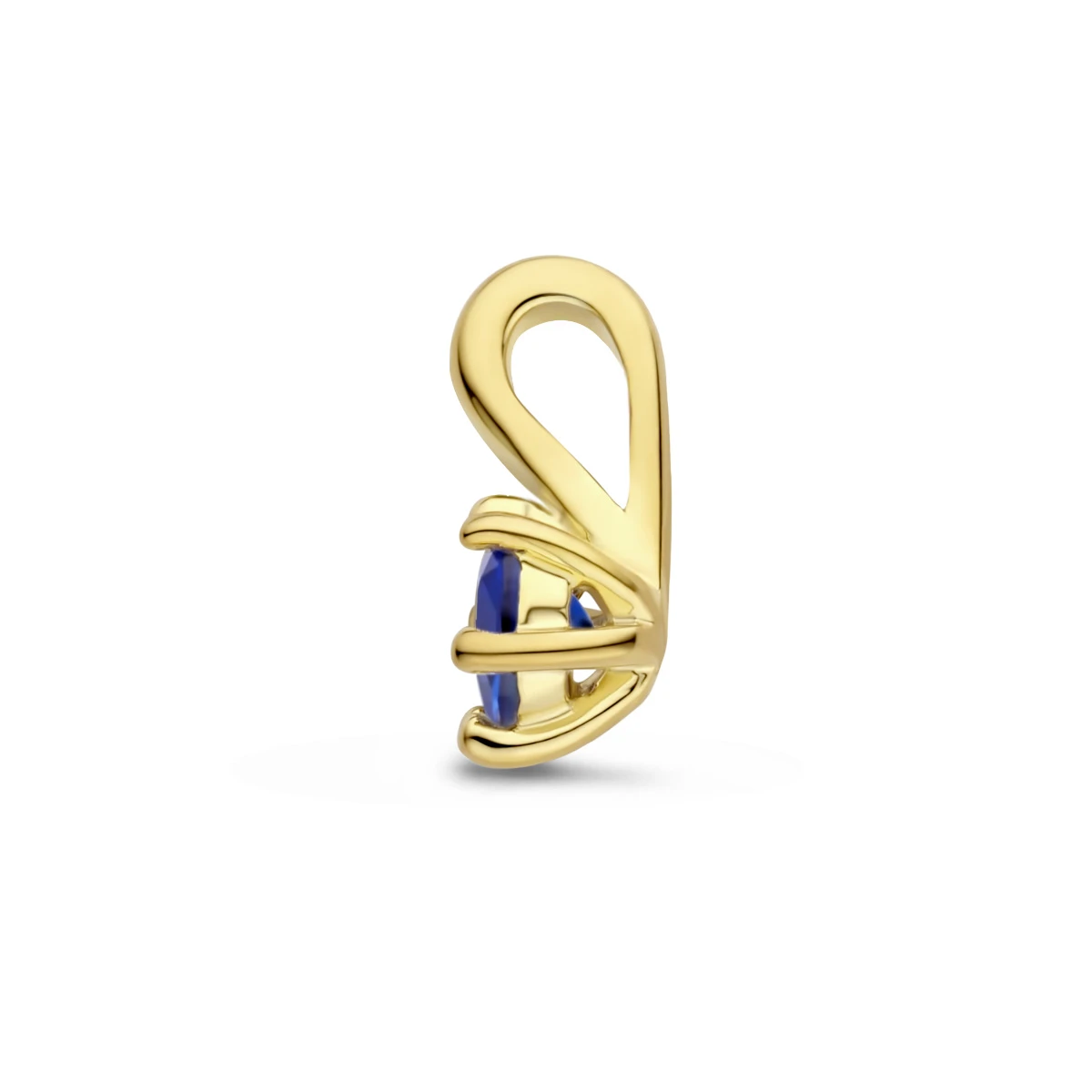 hanger met synth. geboortesteen 10 mm zilver verguld (geel)