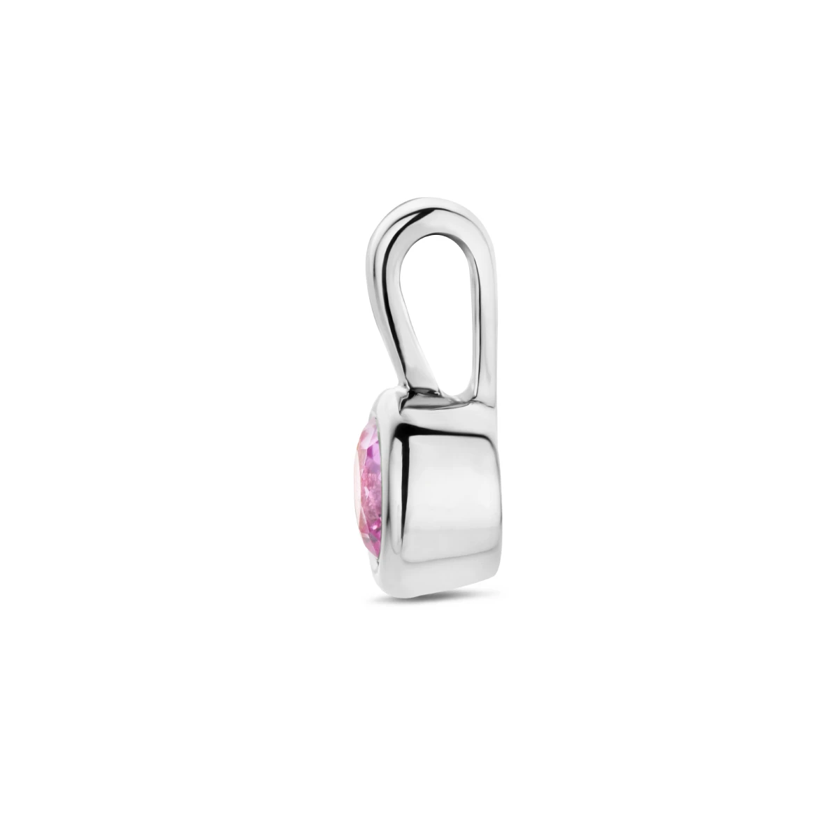 hanger met synth. geboortesteen 11 mm zilver gerhodineerd