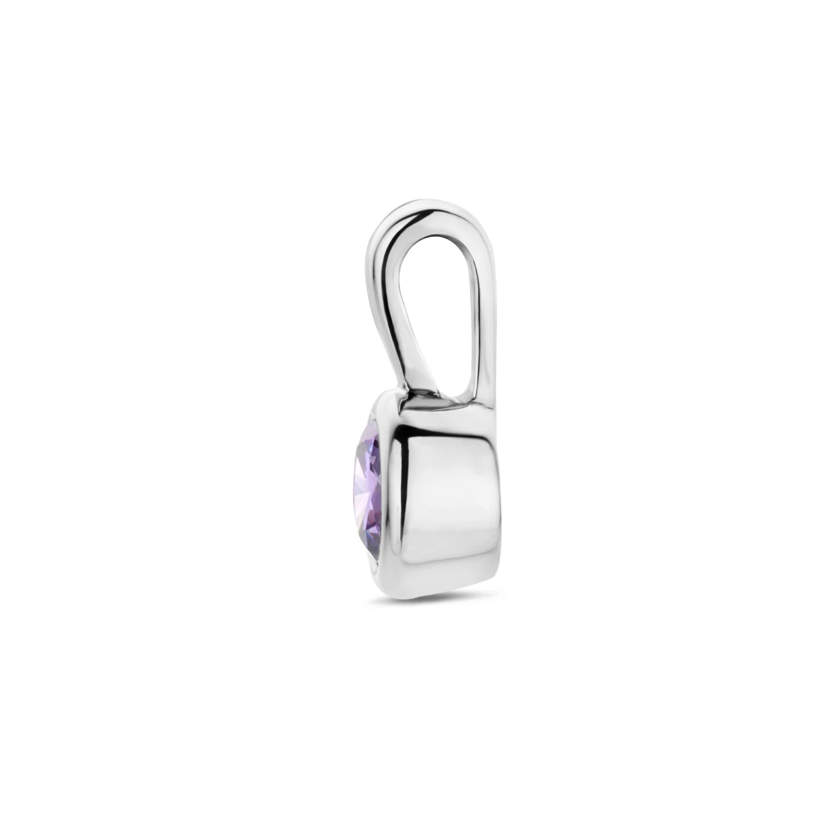 hanger met synth. geboortesteen 11 mm zilver gerhodineerd
