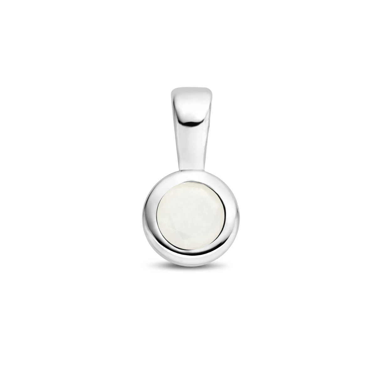 hanger met synth. geboortesteen 11 mm zilver gerhodineerd