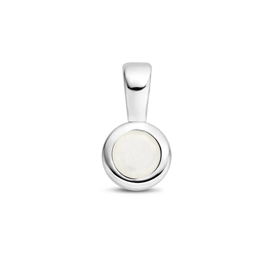 hanger met synth. geboortesteen 11 mm zilver gerhodineerd