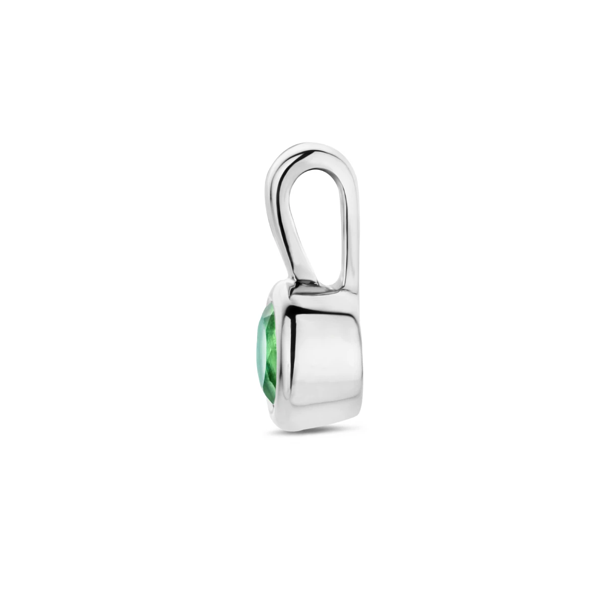 hanger met synth. geboortesteen 11 mm zilver gerhodineerd