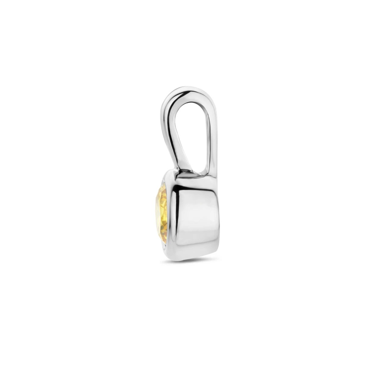 hanger met synth. geboortesteen 11 mm zilver gerhodineerd