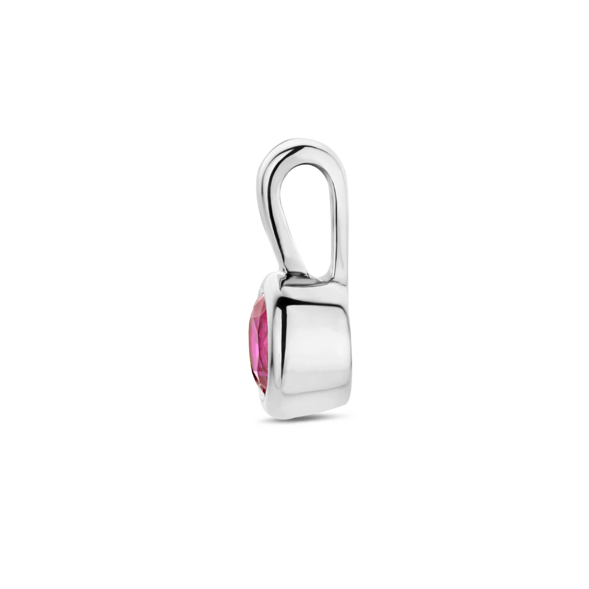 hanger met synth. geboortesteen 11 mm zilver gerhodineerd
