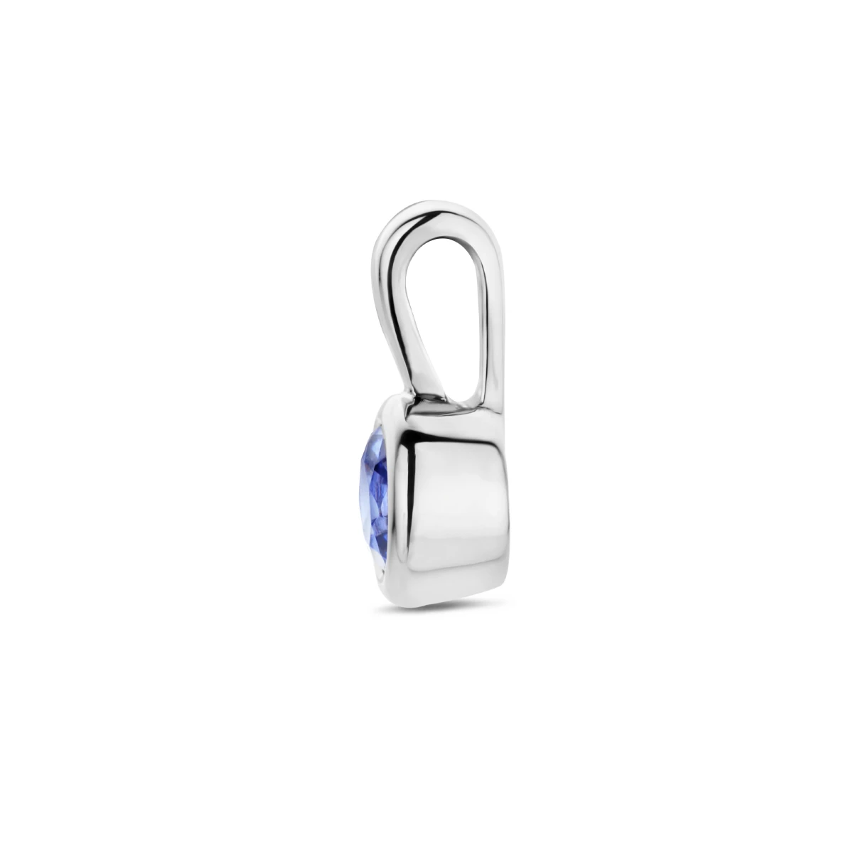 hanger met synth. geboortesteen 11 mm zilver gerhodineerd