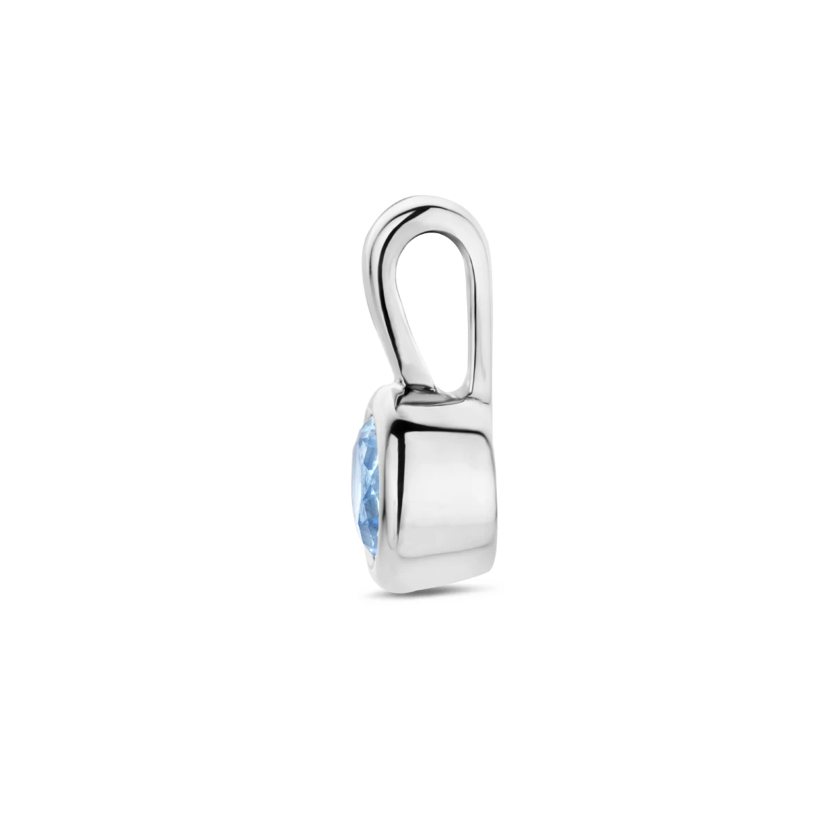 hanger met synth. geboortesteen 11 mm zilver gerhodineerd
