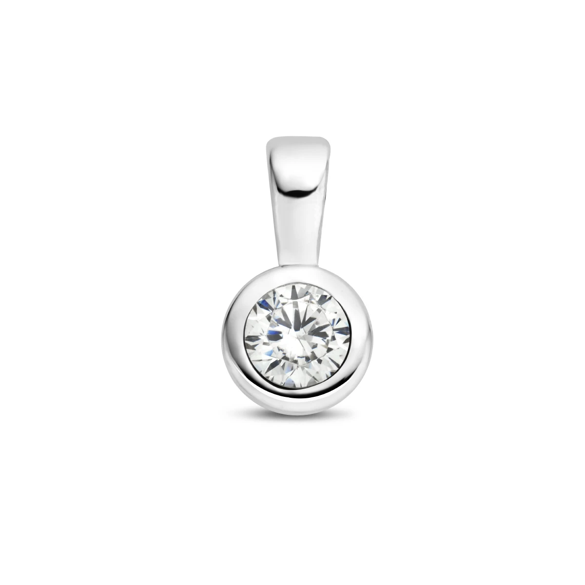 hanger met synth. geboortesteen 11 mm zilver gerhodineerd