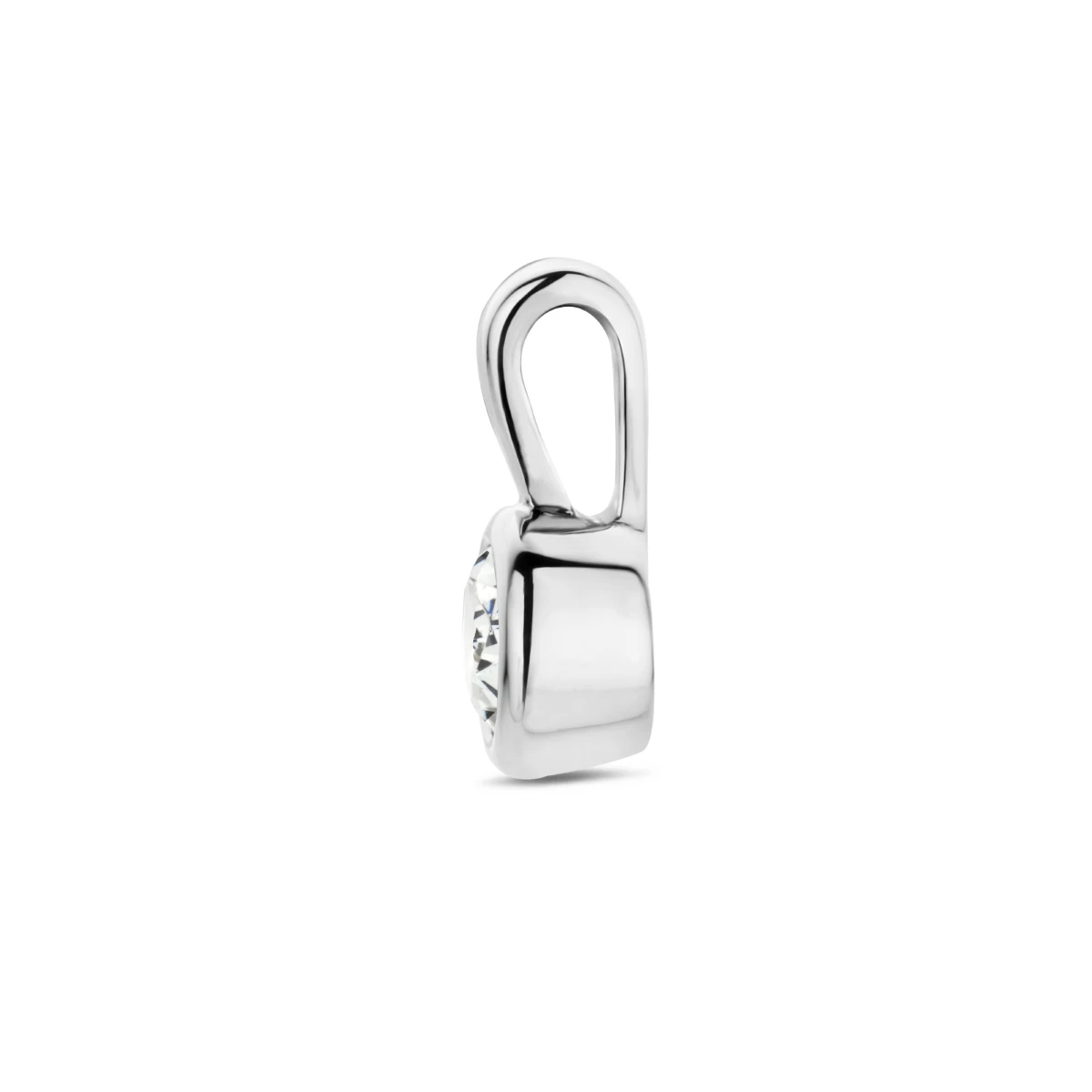 hanger met synth. geboortesteen 11 mm zilver gerhodineerd